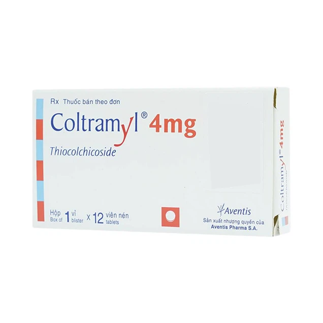 Thuốc Coltramyl 4mg Roussel hỗ trợ điều trị đau do co cứng cơ bắp cấp tính (12 viên)