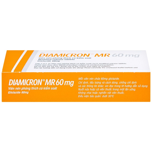 Thuốc Diamicron MR 60mg LES hỗ trợ điều trị tiểu đường type 2 (2 vỉ x 15 viên)