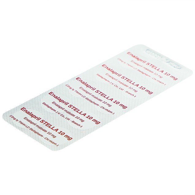 Thuốc Enalapril Stella 10mg điều trị tăng huyết áp, suy tim (3 vỉ x 10 viên)