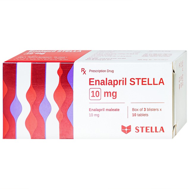Thuốc Enalapril Stella 10mg điều trị tăng huyết áp, suy tim (3 vỉ x 10 viên)
