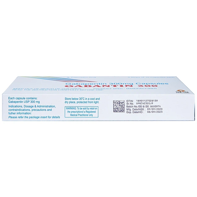 Thuốc Gabantin 300mg Sun Pharma điều trị động kinh cục bộ (3 vỉ x 10 viên)
