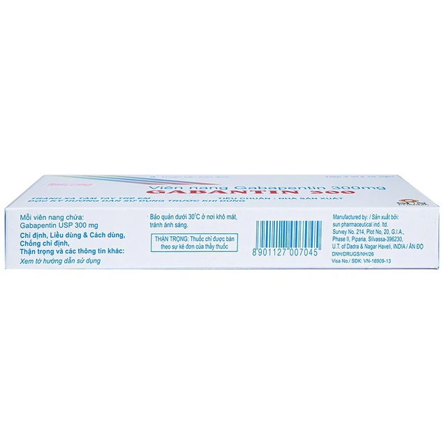 Thuốc Gabantin 300mg Sun Pharma điều trị động kinh cục bộ (3 vỉ x 10 viên)