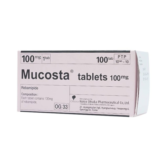 Thuốc Mucosta 100mg Otsuka điều trị loét dạ dày (10 vỉ x 10 viên)