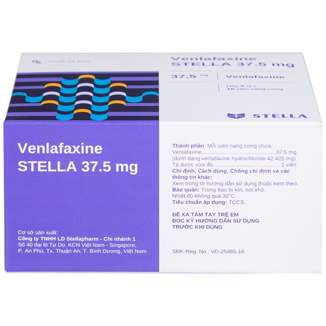 Thuốc Venlafaxine Stella 37,5mg điều trị trầm cảm (6 vỉ x 10 viên)