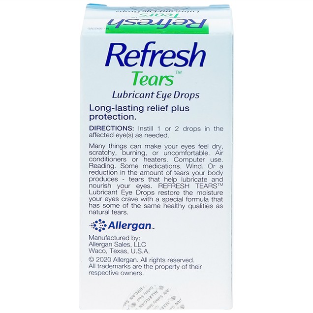 Thuốc nhỏ mắt Refresh Tears Allergan hỗ trợ làm dịu nhất thời cảm giác nóng rát, khó chịu (15ml)