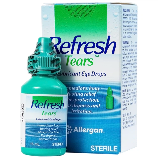Thuốc nhỏ mắt Refresh Tears Allergan hỗ trợ làm dịu nhất thời cảm giác nóng rát, khó chịu (15ml)