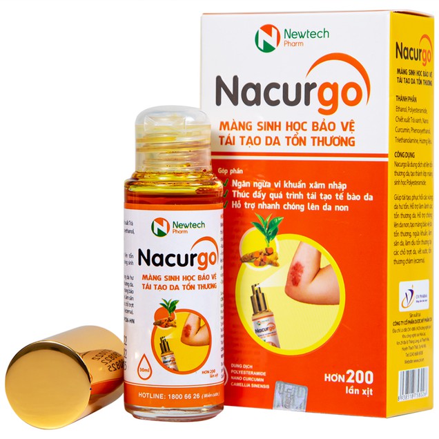 Dung dịch xịt tạo màng sinh học Nacurgo Đại Bắc bảo vệ da tổn thương (30ml) 1