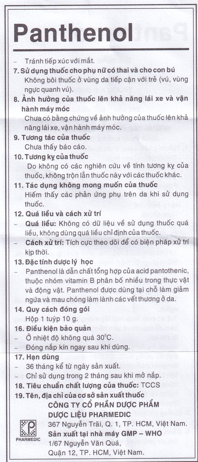 Kem bôi Panthenol Pharmedic điều trị hăm tã trẻ em, rạn da (10g)