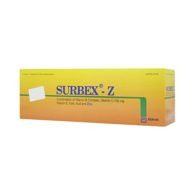 Thuốc Surbex-Z Abbott bổ sung vitamin nhóm B, vitamin C và kẽm (100 viên)