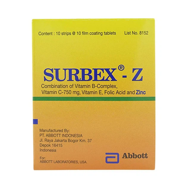 Thuốc Surbex-Z Abbott bổ sung vitamin nhóm B, vitamin C và kẽm (100 viên)