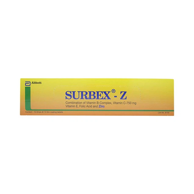 Thuốc Surbex-Z Abbott bổ sung vitamin nhóm B, vitamin C và kẽm (100 viên)