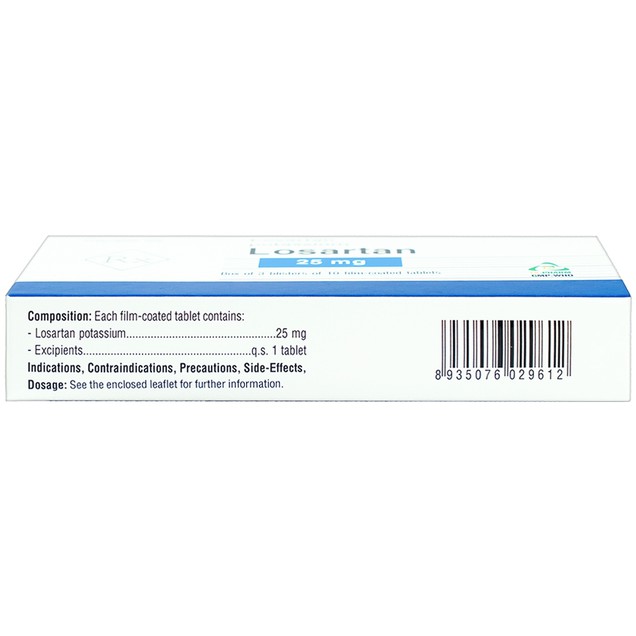 Thuốc Losartan 25mg TV.Pharm hỗ trợ điều trị tăng huyết áp (3 vỉ x 10 viên)