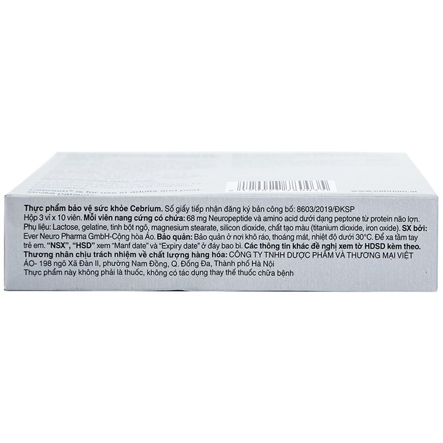 Viên uống Cebrium Ever Pharma hỗ trợ tăng khả năng tập trung, cải thiện trí nhớ (30 viên)