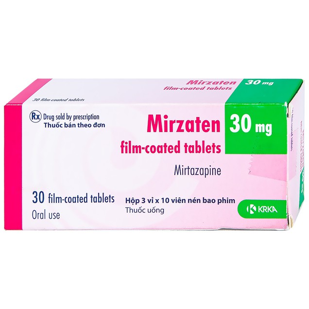 Thuốc Mirzaten 30mg KRKA chỉ định điều trị trầm cảm (3 vỉ x 10 viên)
