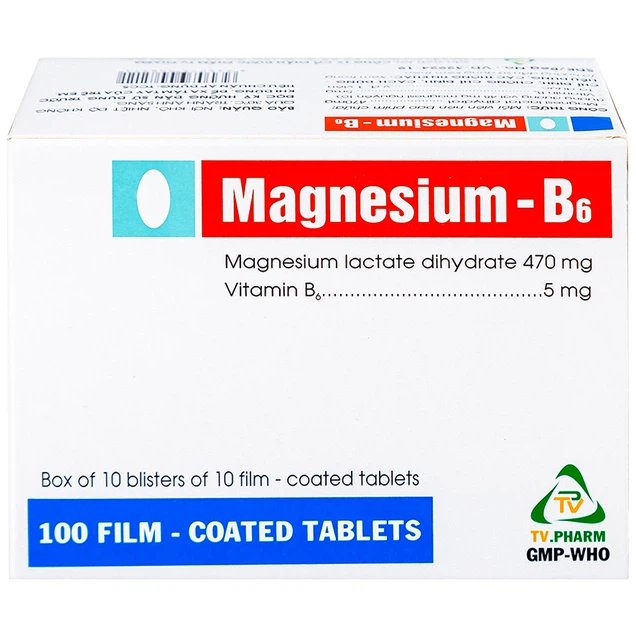 Thuốc Magnesium - B6 TV.Pharm làm giảm các triệu chứng thiếu hụt magnesi (100 viên)