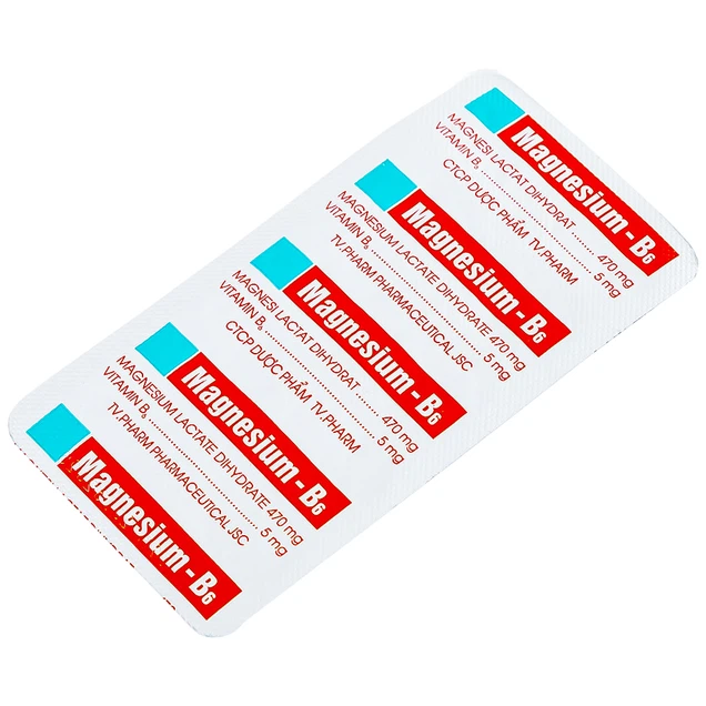 Thuốc Magnesium - B6 TV.Pharm làm giảm các triệu chứng thiếu hụt magnesi (100 viên)