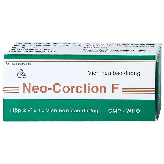 Thuốc Neo-Corclion F TV.pharm điều trị giảm ho gió, ho khan (2 vỉ x 10 viên)