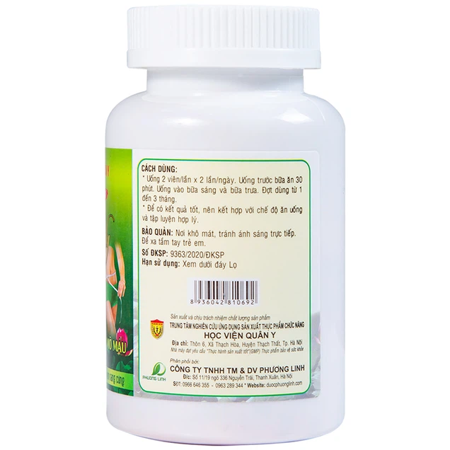 Viên uống Slim Body New HVQY giúp giảm béo, giảm mỡ máu (100 viên)
