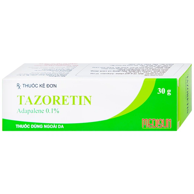 Thuốc bôi da Tazoretin 0.1% Medisun hỗ trợ điều trị mụn trứng cá (30g)