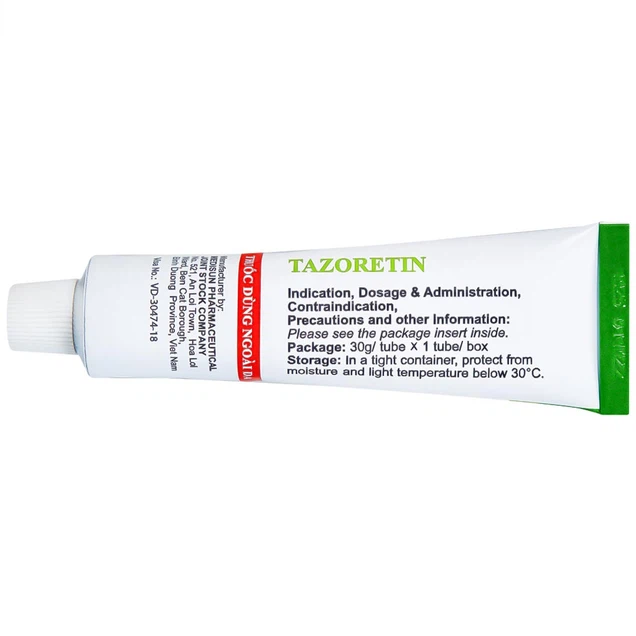 Thuốc bôi da Tazoretin 0.1% Medisun hỗ trợ điều trị mụn trứng cá (30g)