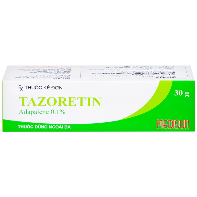 Thuốc bôi da Tazoretin 0.1% Medisun hỗ trợ điều trị mụn trứng cá (30g)