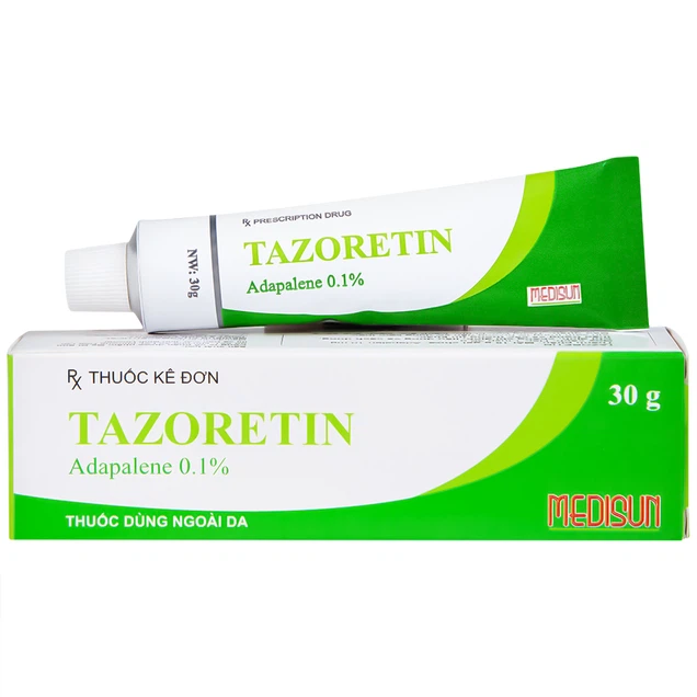Thuốc bôi da Tazoretin 0.1% Medisun hỗ trợ điều trị mụn trứng cá (30g)
