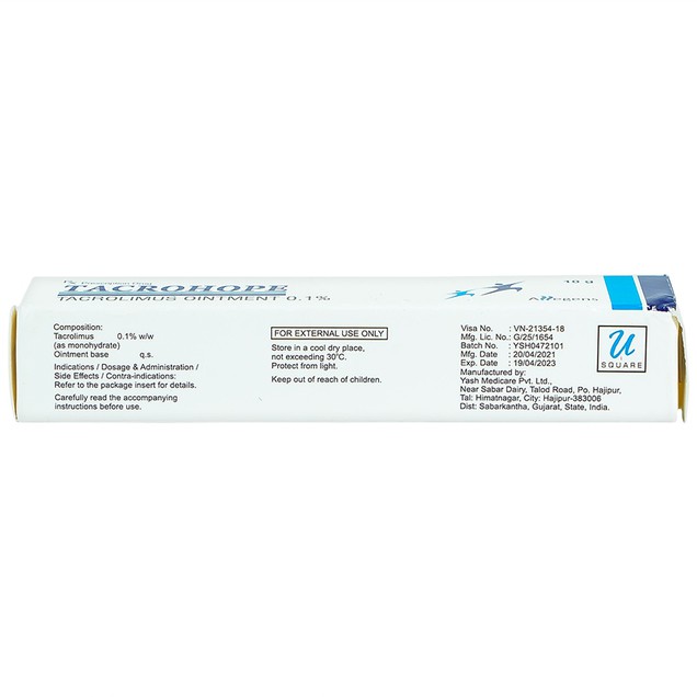 Thuốc mỡ Tacrohope Ointment 0.1% Allegen điều trị viêm da dị ứng (10g)