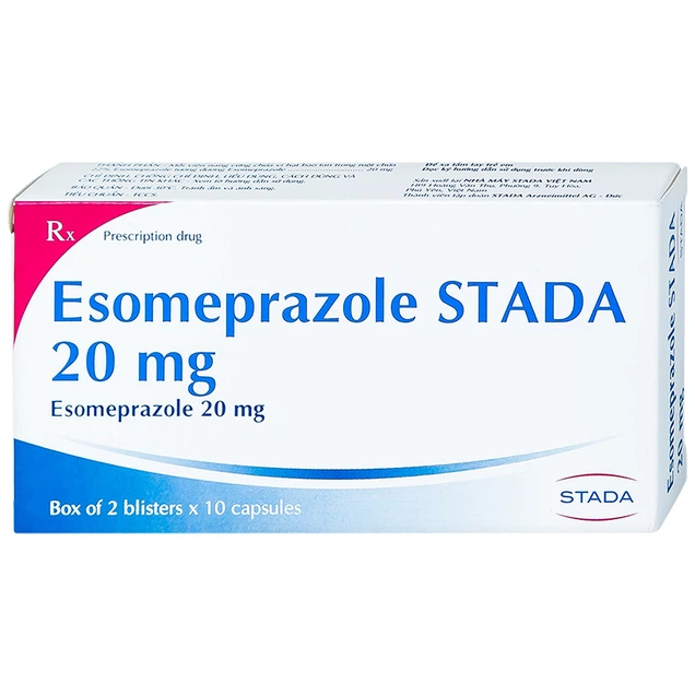 Thuốc Esomeprazole 20mg Stada điều trị trào ngược dạ dày, thực quản (20 viên)