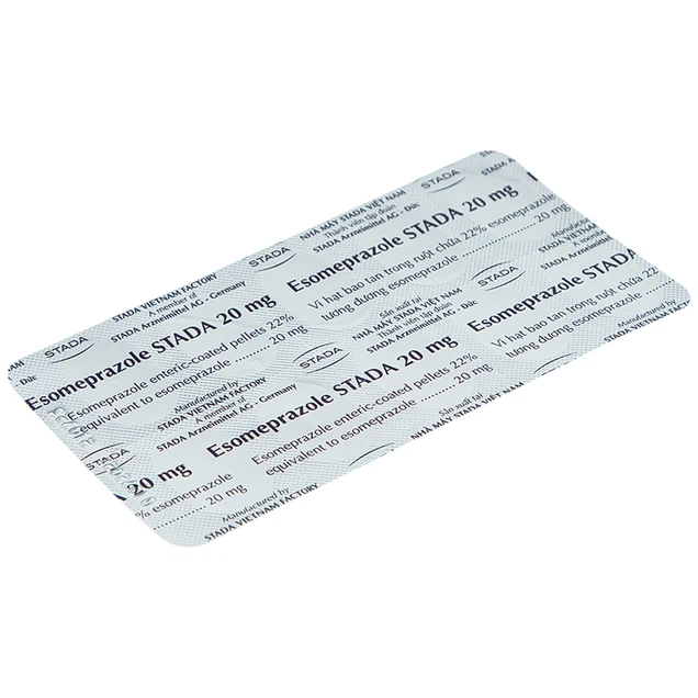 Thuốc Esomeprazole 20mg Stada điều trị trào ngược dạ dày, thực quản (20 viên)