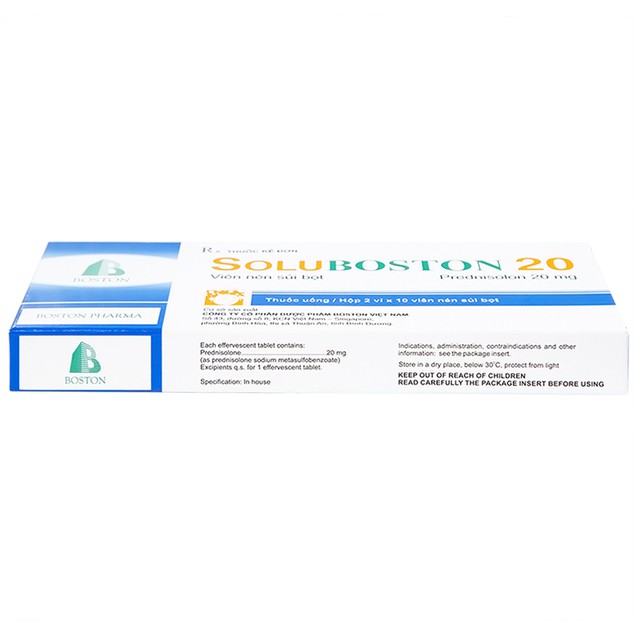 Thuốc Soluboston 20mg Boston điều trị và giảm tình trạng viêm da (2 vỉ x 10 viên)