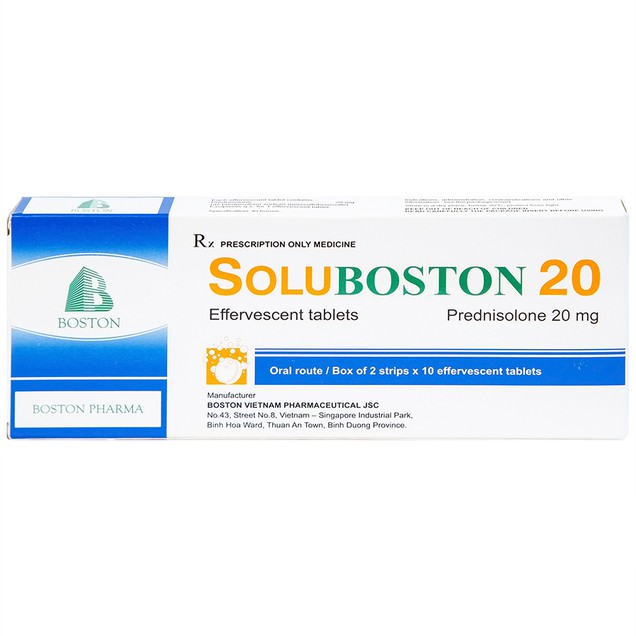 Thuốc Soluboston 20mg Boston điều trị và giảm tình trạng viêm da (2 vỉ x 10 viên)