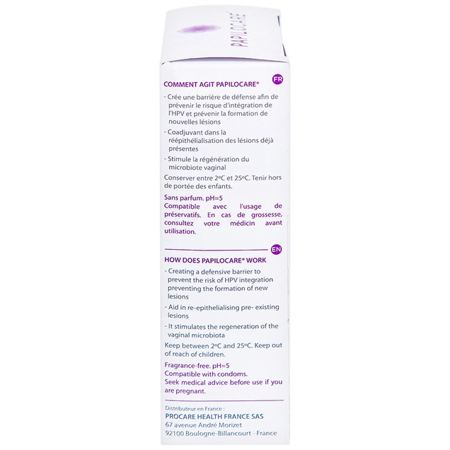 Gel đặt âm đạo Papilocare Gel Vaginal hỗ trợ đào thải HPV (7 tuýp x 5ml)