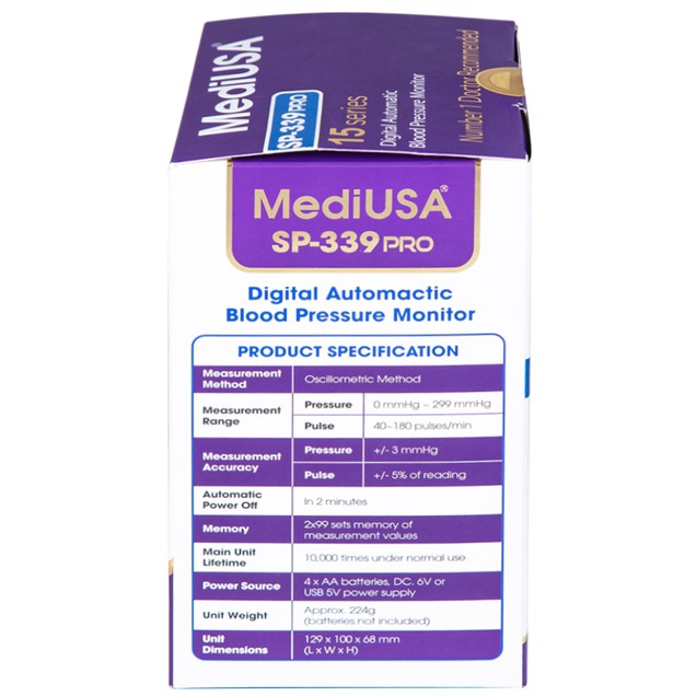 Máy đo huyết áp bắp tay tự động MediUSA SP-339 Pro hỗ trợ đo huyết áp và nhịp tim