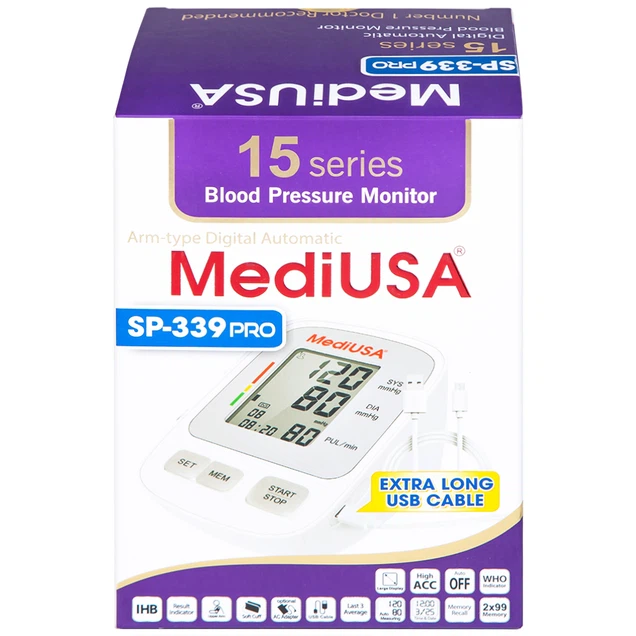 Máy đo huyết áp bắp tay tự động MediUSA SP-339 Pro hỗ trợ đo huyết áp và nhịp tim