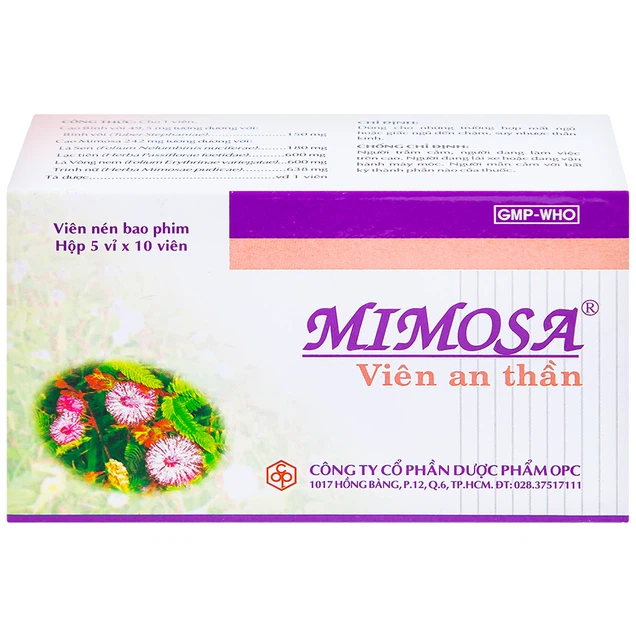 Thuốc an thần Mimosa OPC giúp dễ ngủ, ngủ sâu, ngon giấc (5 vỉ x 10 viên)