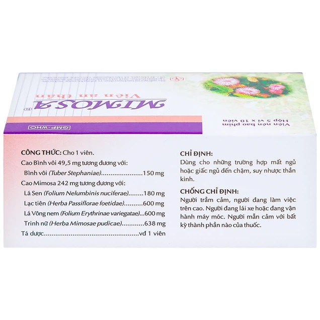 Thuốc an thần Mimosa OPC giúp dễ ngủ, ngủ sâu, ngon giấc (5 vỉ x 10 viên)