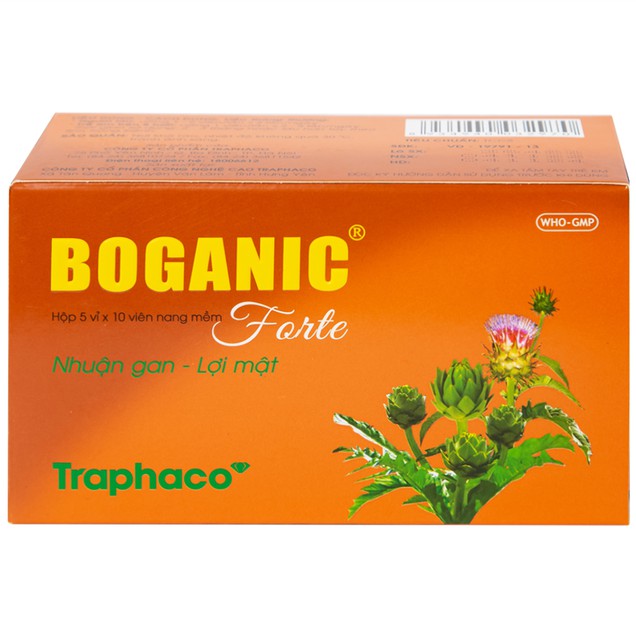 Thuốc Boganic Forte viên nang mềm Traphaco phòng và hồ trợ điều trị viêm gan (5 vỉ x 10 viên)