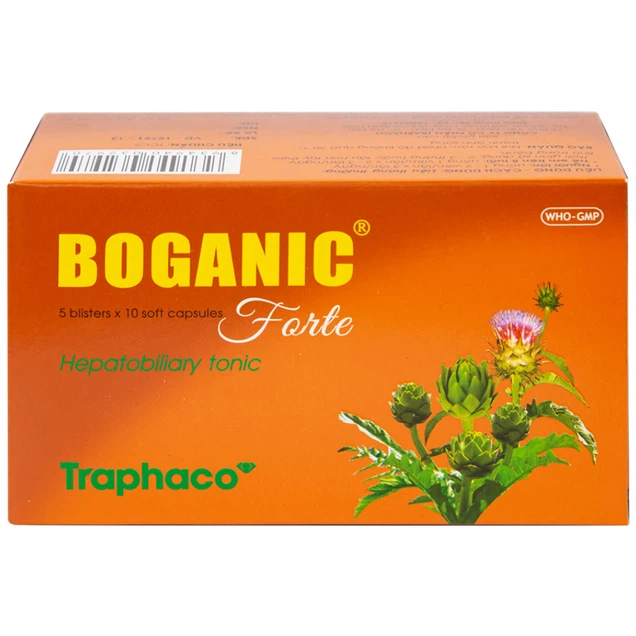 Thuốc Boganic Forte viên nang mềm Traphaco phòng và hồ trợ điều trị viêm gan (5 vỉ x 10 viên)