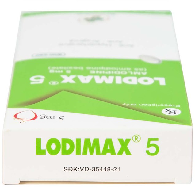 Thuốc Lodimax 5mg OPV điều trị tăng huyết áp, đau thắt ngực (2 vỉ x 10 viên)