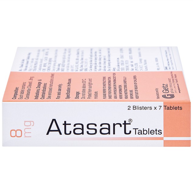 Thuốc Atasart 8mg Getz điều trị tăng huyết áp (2 vỉ x 7 viên)