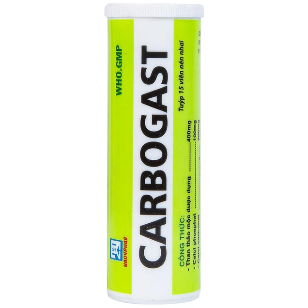 Thuốc Carbogast Nadyphar điều trị chứng bệnh về dạ dày và đường ruột (2 tuýp x 15 viên)