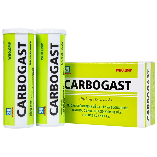 Thuốc Carbogast Nadyphar điều trị chứng bệnh về dạ dày và đường ruột (2 tuýp x 15 viên)