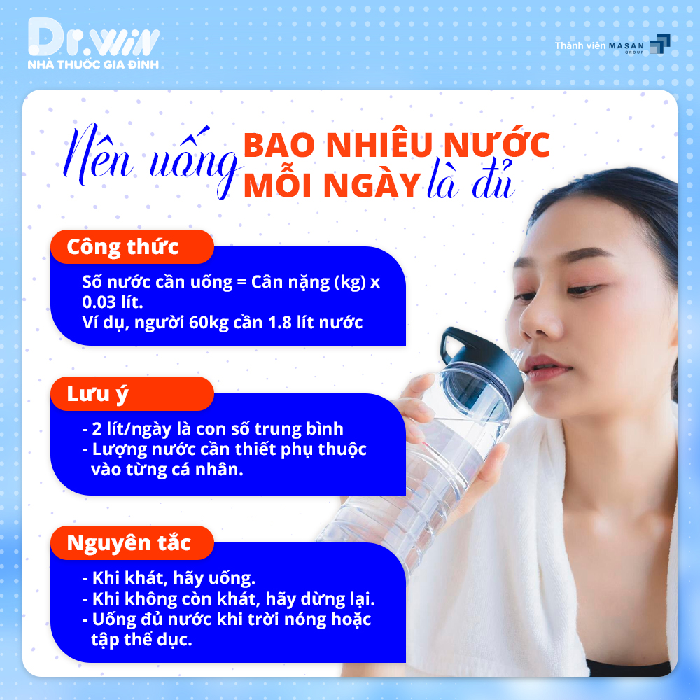 UỐNG NƯỚC BAO NHIÊU MỖI NGÀY LÀ ĐỦ 2